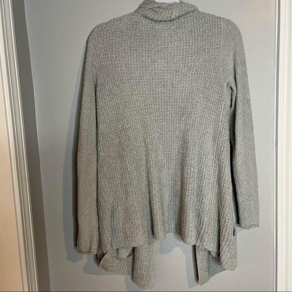 Barefoot Dreams Cozy Chic Lite Coastal Cardigan Size S Small Light Gray Open. - Picture 4 of 6